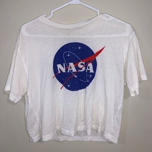 white NASA shirt